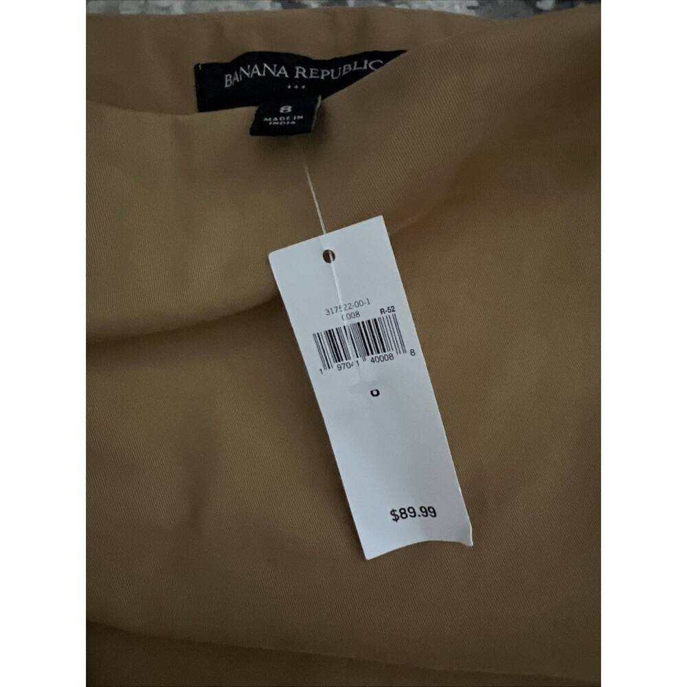Banana Republic Factory Camel Chino Wrap A- Line Midi Skirt Sz 8 - Picture 7 of 10